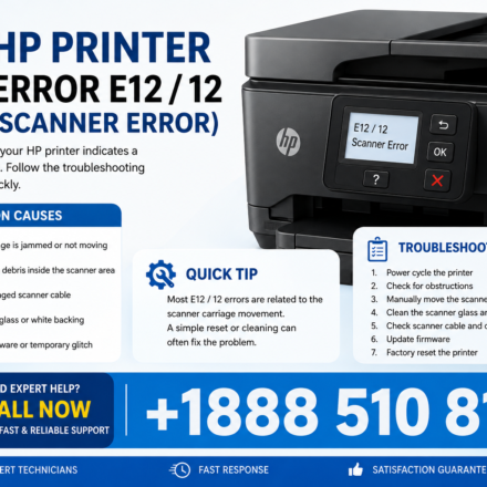 HP Printer Error E12 / 12