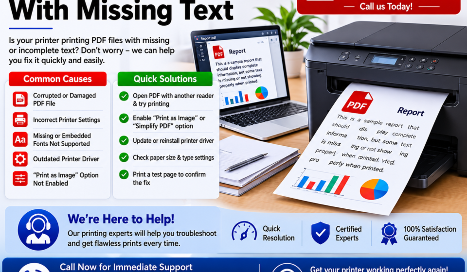 Printer Prints PDF With Missing Text